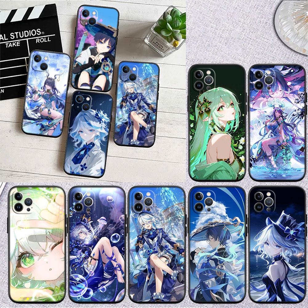 LO48 Genshin Impact Фурина Этер Мягкий силиконовый чехол для телефона для iPhone 16 15 14 13 12 Pro Max Plus Mini