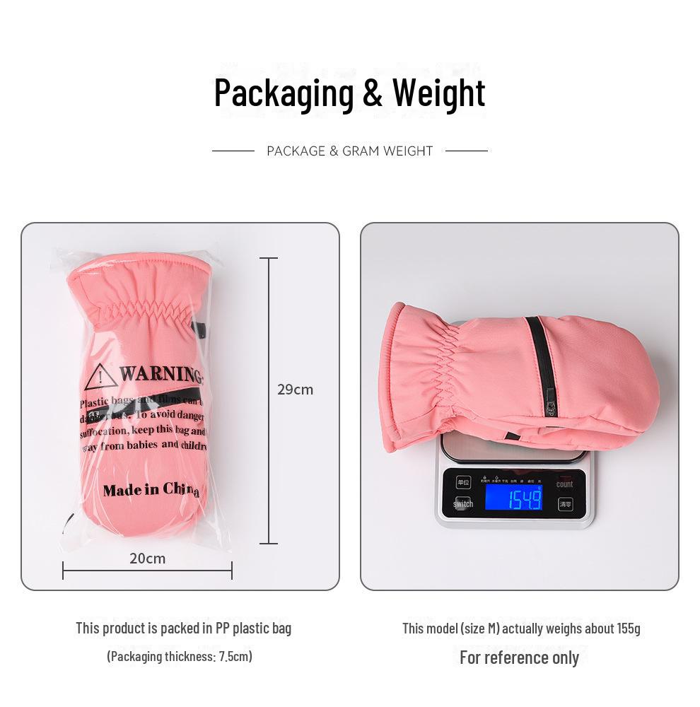 Зимние лыжные перчатки Northeast: Двухслойный бархат, водонепроницаемый, защита от отрицательных температур