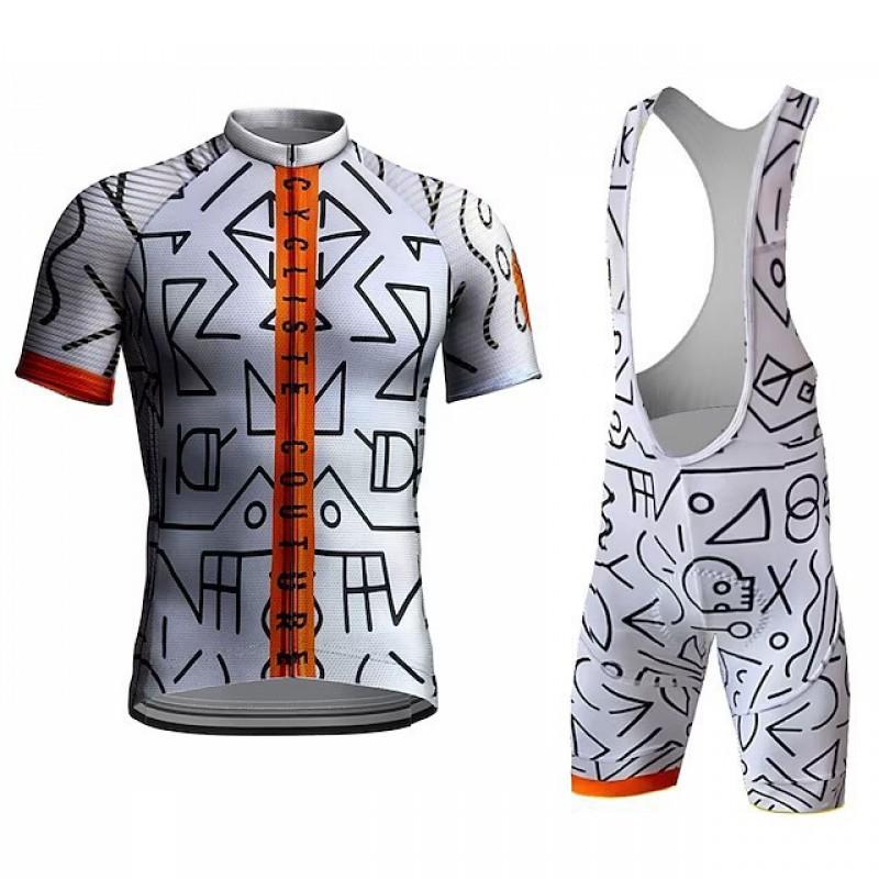 Men Women Cycling Jersey With Bib Shorts Summer Breathable Quick Dry Bike Riding Sportswear