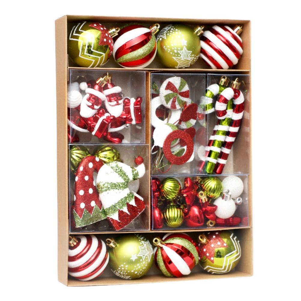 Christmas Baubles 60mm 50 Pack Classic Finish Plastic Shatter Resistant Easy Hang For Tree Garland Centerpiece Event Hotel Lobby
