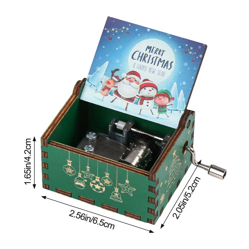 Gifts Wooden New Year Musical Boxes Music Box Merry Christmas Hand Crank