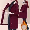 Женская осенне-зимняя флисовая утолщенная куртка из овечьей шерсти средней длины, кардиган, толстовка