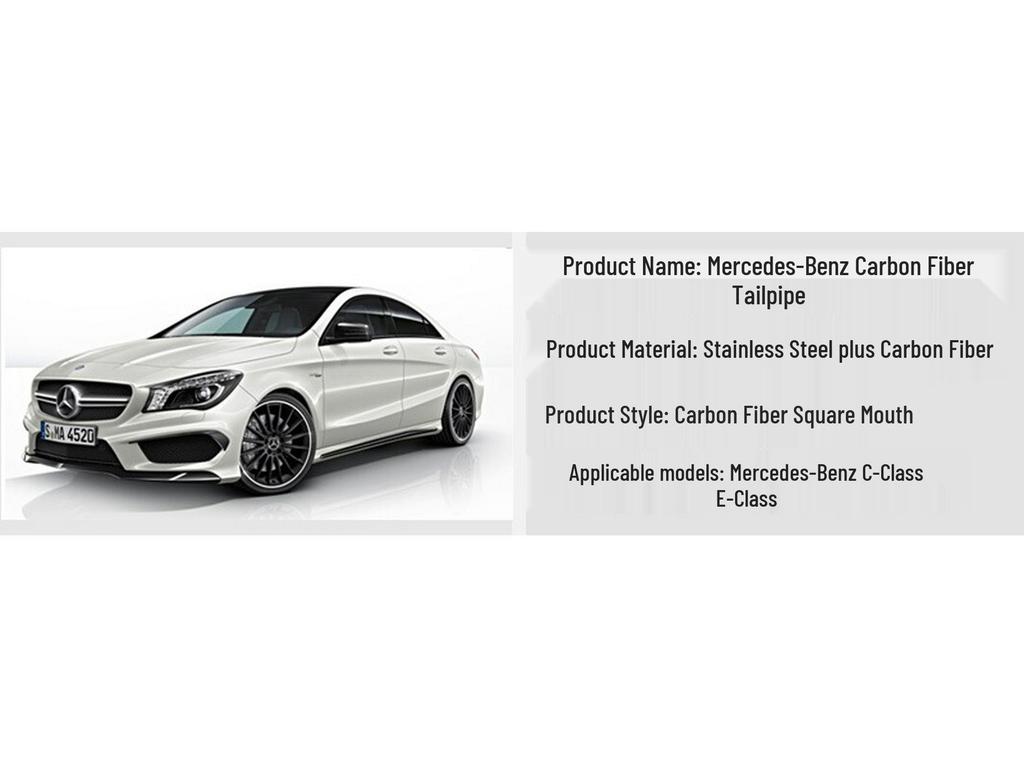 Насадки выхлопной системы из углеволокна для Mercedes-Benz A, C, E, S, GLE, GLS, GLC - Scorpion AM* Квадратные четыре выхода