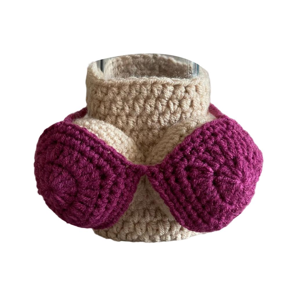 Handmade Knitted Cup Sleeve Bottle Cover Crochet Insulated Drink Holder Soft Yarn Reusable Cozy for Bottles and Cups