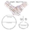 Children Lace Trim Crystal Rhinestone Necklace Set with Short Gloves , 4 - Piece Girl Jewelry for Party Gift