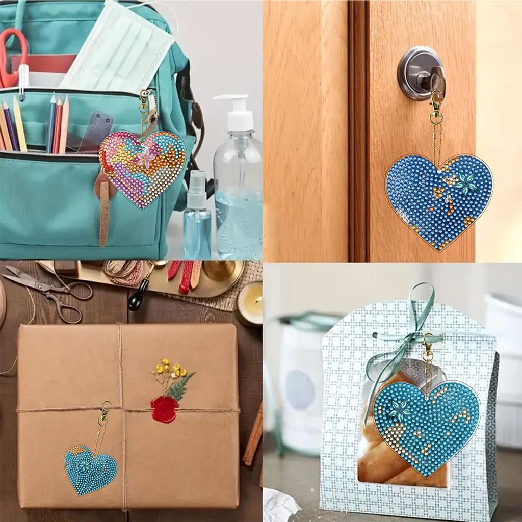 15 шт. Брелоки-украшения для Алмазной Живописи DiY, Двусторонние Наборы для Алмазной Живописи на Брелоках для Взрослых Новичков, Подарки для Творческой Вечеринки