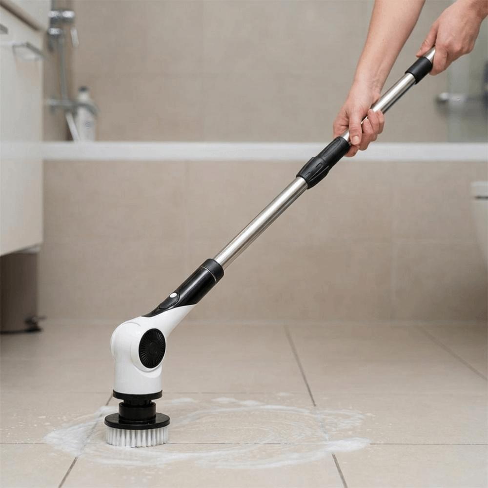 Handheld Telescopic Wireless Cleaning Brush Replaceable Head Window Cleaner Bathroom