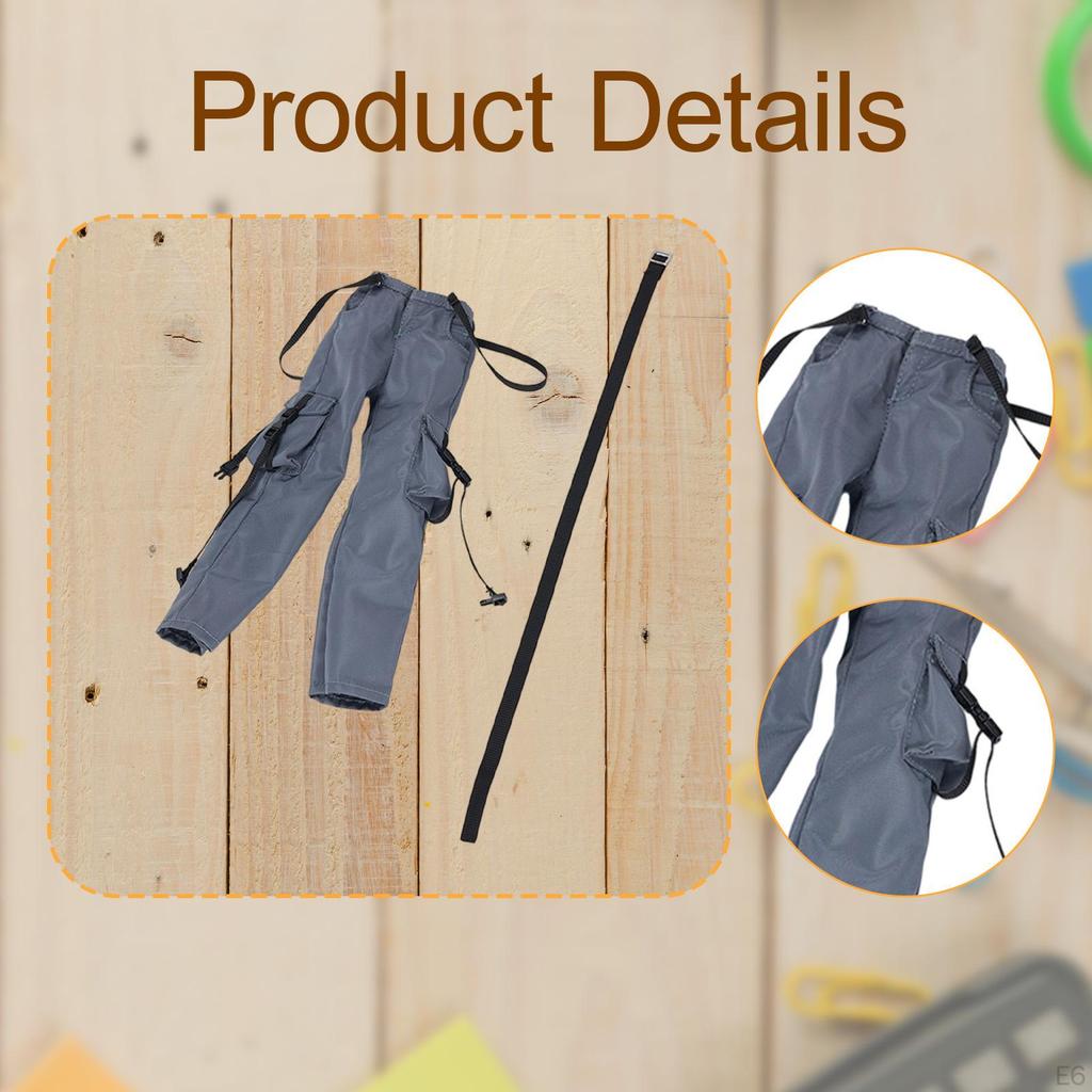 1/6 Action Figure Clothes Doll, Costume Accessories, Cargo Pants and Belt, , Miniature Clothing for