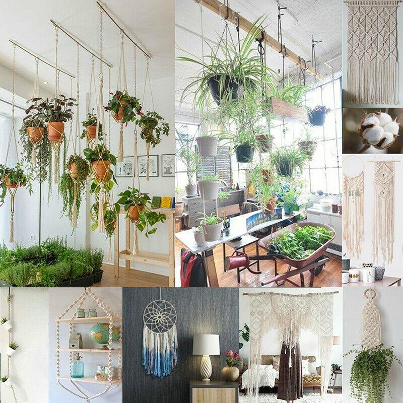 100/200 м 3 мм натуральный бежевый хлопковый витой шнур ремесленная веревка для макраме DIY ремесло