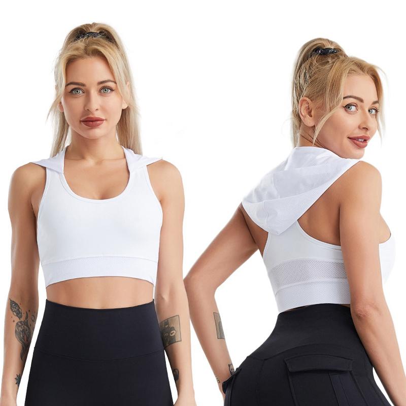 Women's Hooded Tank Top Yoga Fitness Exercise Running Quick Dry Breathable Top