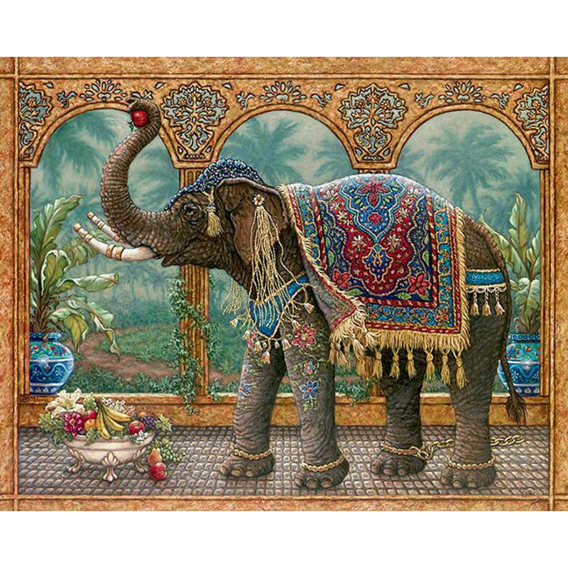 Diamond Painting Gray Elephant Crystal Embroidery Cross Stitch Needlework Mosaic Painting