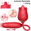 2 в 1 автоматический выдвижной клитор вибратор для лизания языка для женщин мощный стимулятор клитора секс-игрушка для взрослых
