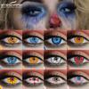 1 пара Хэллоуин Цветные контактные линзы Косплей Контактные линзы Аниме Красные линзы для глаз Синие контактные линзы для макияжа Желтые линзы