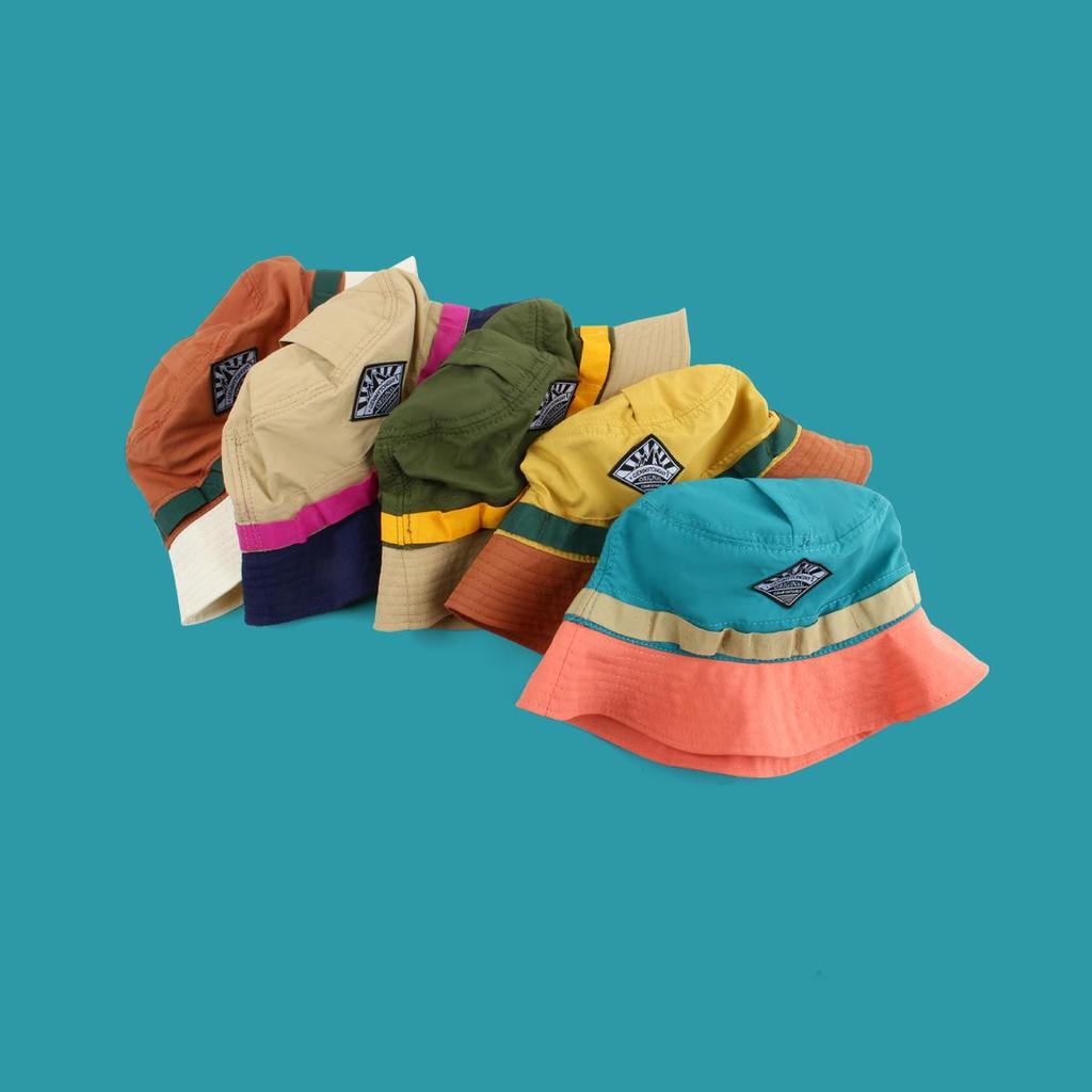 Women's Japanese Style Quick-Dry Color Block Bucket Hat - Sun Protection for Outdoor and Vacation