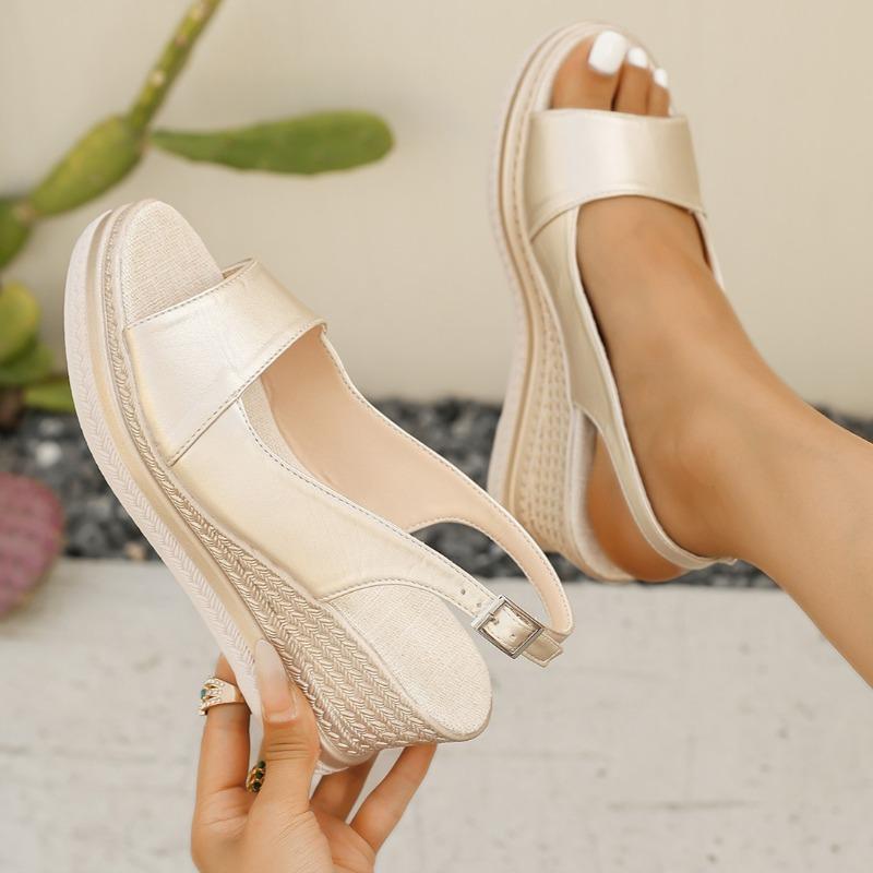 Модные женские босоножки на танкетке с открытым носком 2025 лето новые легкие повседневные босоножки на платформе женские гладиаторские туфли сандалии большого размера женские