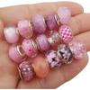 10/25/50pcs Assorted Resin Imitation European Large Hole Beads Rhinestone Metal Spacer Charms Bead Assortments for DIY Crafts Bracelets Jewelry Making