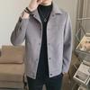 Men's Slim Woolen Lapel Jacket - Trendy Autumn Coat