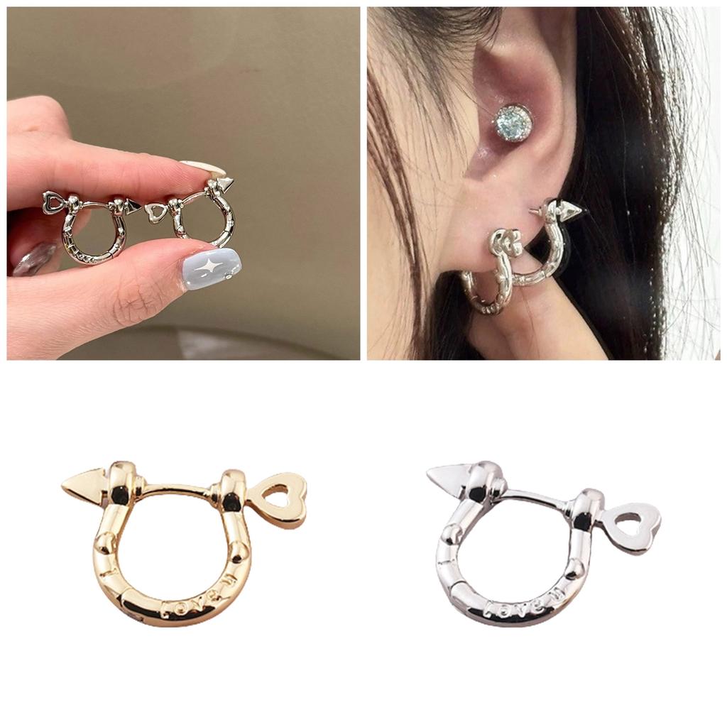 Стильные серьги-кольца U-образной формы с дизайном букв в различных цветах, портативный ювелирный аксессуар для модных мужчин и женщин
