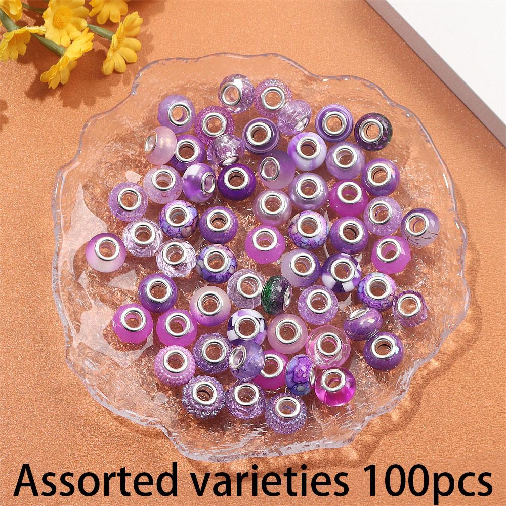 30/50/100 шт. смоляных бусин в европейском стиле с большими отверстиями, 14 мм, декоративные бусины, европейские бусины-ручки, разделительные бусины, сделай сам, изготовление браслетов, ювелирных изделий