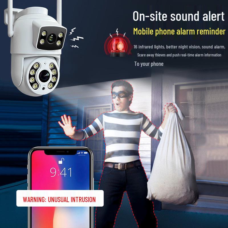 Двухдиапазонная AI Smart WiFi камера Tuya Graffiti: HD, Удаленный мобильный мониторинг, Водонепроницаемый