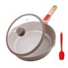 RANXINGST Frying Pan 24cm with Silicone Fire Ceramic Coating Removable Oven Dishwasher PFOA PFOS Brown Lid, Stir-Fry Pot, IH/Gas Compatible, Non-Stick
