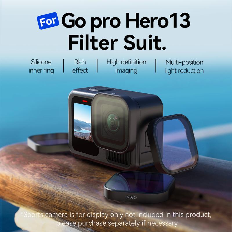 TELESIN Набор фильтров ND8 ND16 ND32 ND64 CPL для экшн-камеры GoPro Hero 13 Фильтр ND CPL