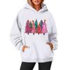 Women's Sweatshirts O-neck Long Sleeve Christmas Printed Top Solid Color Hoodie