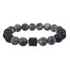 Black Matte Onyx with Cube Lava Bracelet Yoga Balance Energy Stretch Bracelet Men Women Natural Gemstone Healing Jewelry