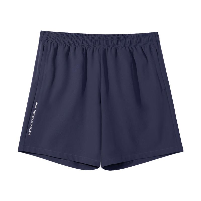 Li-Ning Модный универсальный свободный дышащий короткий рукав удобные шорты повседневный спортивный костюм мужской костюм Черный Сине-синий B61-1+W513-2
