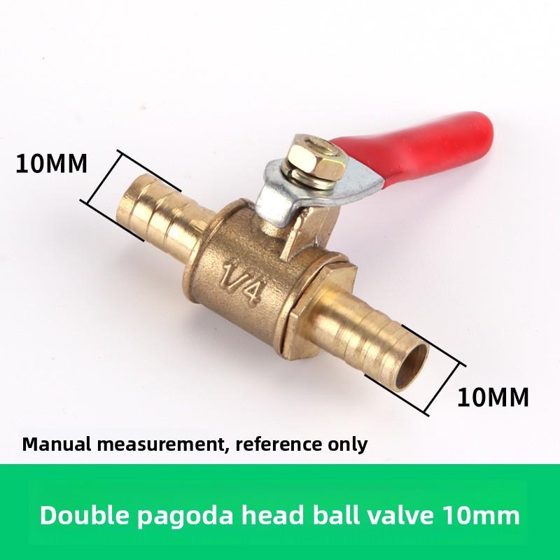 1pcBrass Ball Valve 4-12mm Hose Barb 1/8''1/2''1/4'' Male Thread, Female Thread Joint, Straight Joint, for Water, Oil, Fuel Pipe