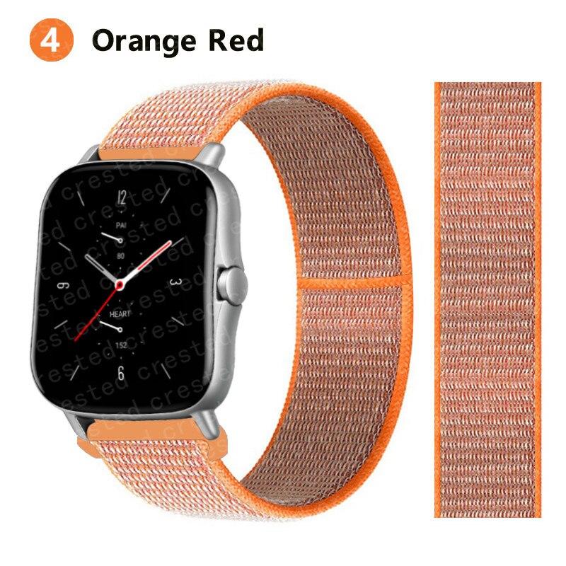 Нейлоновый ремешок 20 мм/22 мм для Amazfit GTS/2/2e/GTS2 Mini/GTR 42 мм/47 мм/GTR2/2e/stratos 2/3, спортивный ремень с петлей, браслет, ремешок Amazfit bip