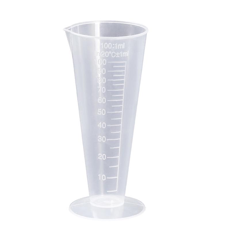 Plastic Triangular Measuring Cup with Scale, Conical Design for Bubble Tea Shops, Lab Equipment, PP Food Grade