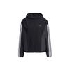 Logo Print Sports Hooded Jacket Women Tops Black HY2874