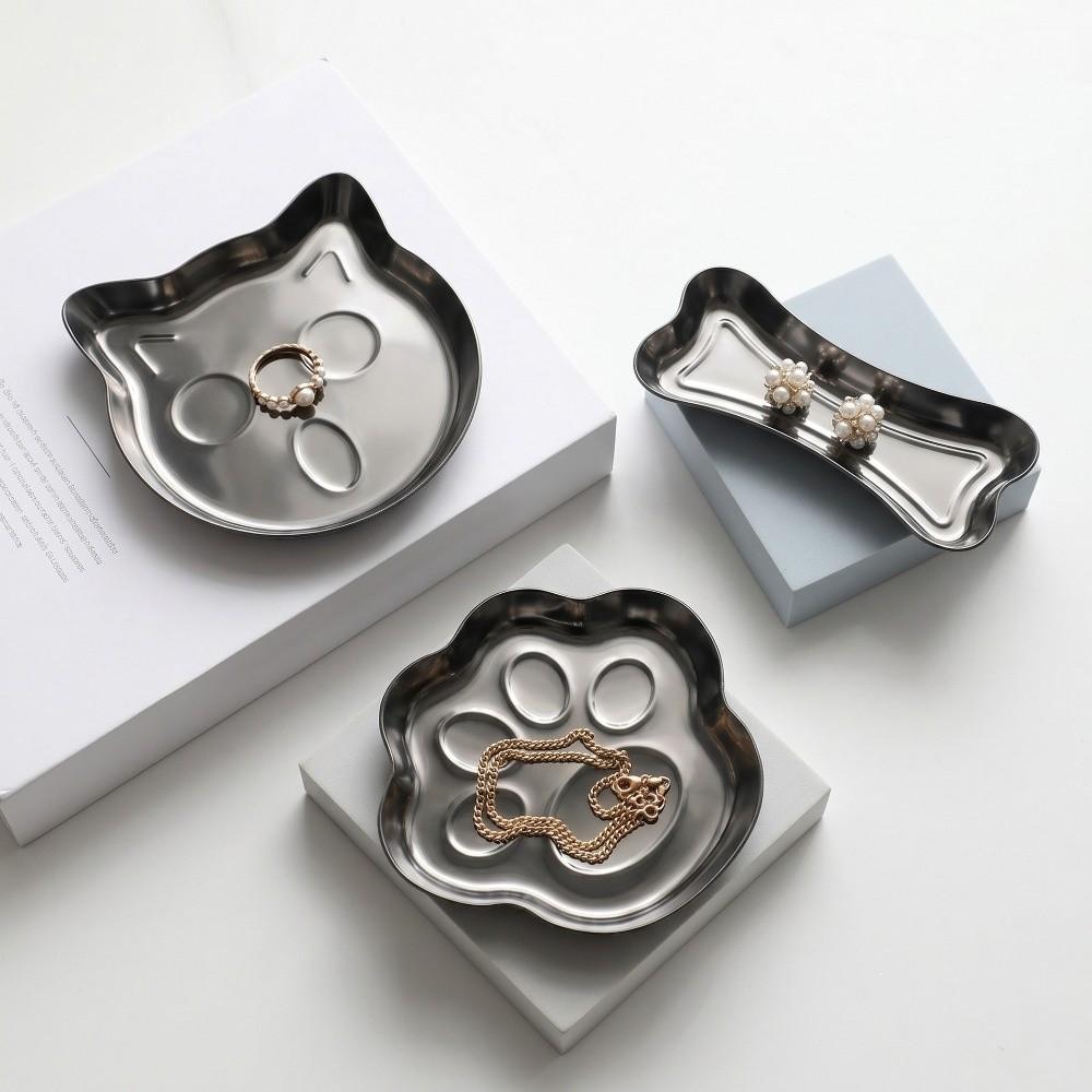 3pcs Earphone Key Organizer Kitten Jewelry Tray Jewelry Storage Plate for Rings and Earrings