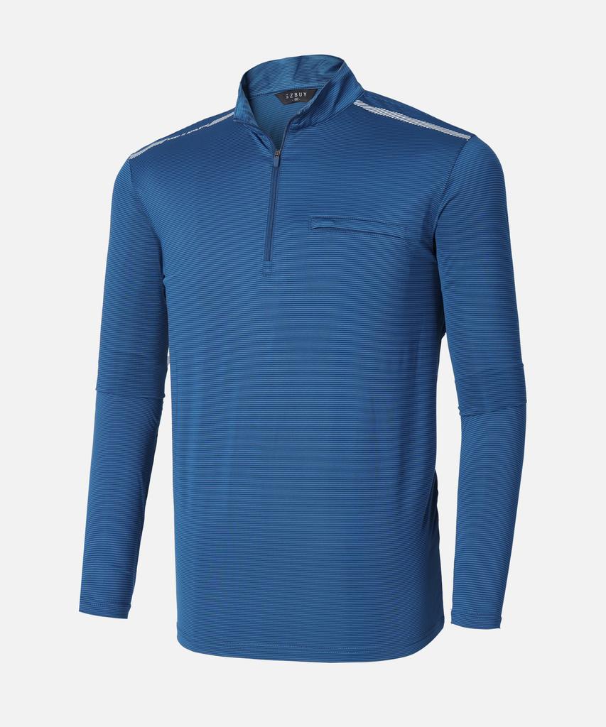 EXTRASPORTY [2Pack] Men'S Freshline Cooling Long Sleeve Zip-Up T-Shirt 4 Colors (Type B)