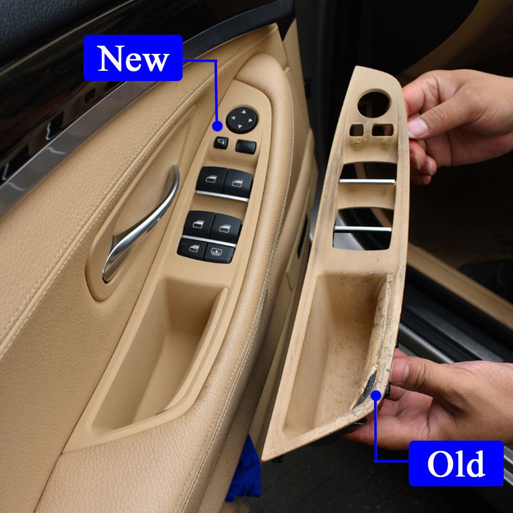 Автомобильная левая сторона водителя, бежевый, черный, внутренняя дверная ручка, замена крышки панели для BMW 5 серии F10 F11 F18 520 523 525 528