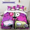 Invaderzim Узор Комплект постельного белья Одеяло Покрывало Наволочка Домашний Декор Подарок на День Рождения (1 пододеяльник + 2 наволочки, без наполнителя)