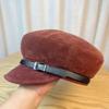 Ангоровая красная замшевая кепка-ньюсбой женская осенне-зимняя британская литературная беретка с небольшим темпераментом шляпа художника