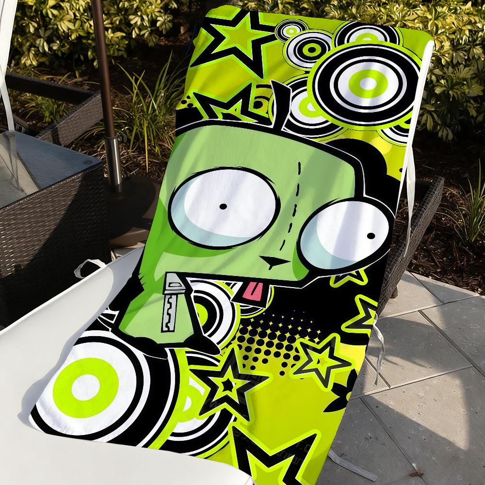 Мультяшное полотенце I-Invader Z-Zim Спортивное Быстросохнущее Туристическое Снаряжение для Кемпинга Песозащитное Мягкое Легкое Большое Пляжное Полотенце