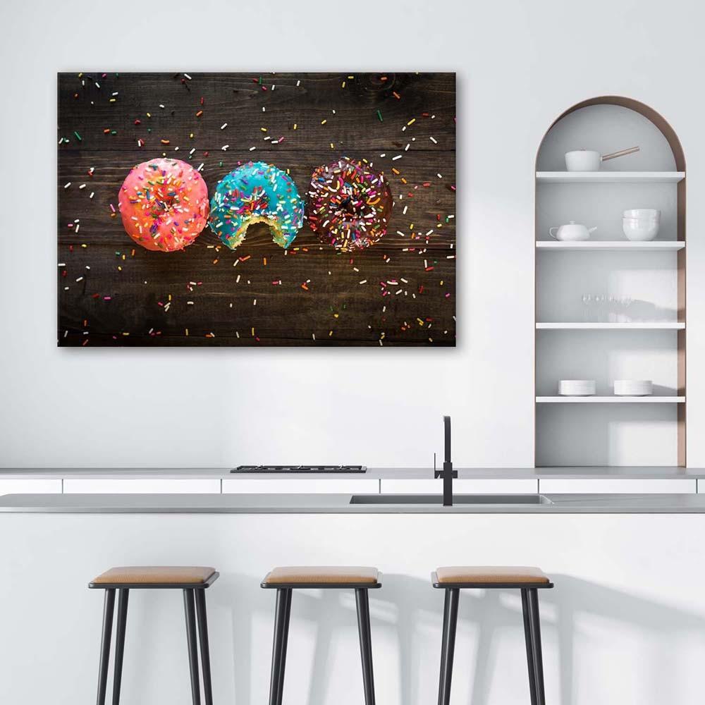 Canvas print, Coloured donats