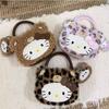 Плечевая сумка Hello Kitty в ретро-стиле с леопардовым принтом, из ПУ-материала, для повседневного использования