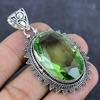 Natural Tsavorite Gemstone 925 Sterling Silver Jewelry Pendant 2.17" i5R42