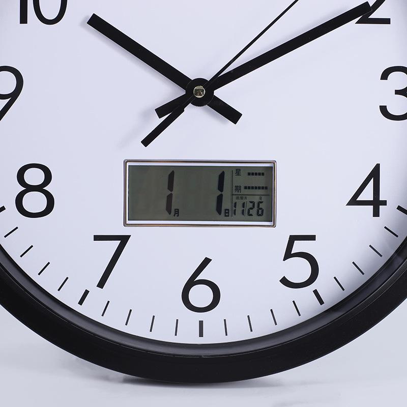 Круглые ЖК-часы-календарь 10, 12, 14 дюймов - Современный минималистичный дизайн для спальни и гостиной