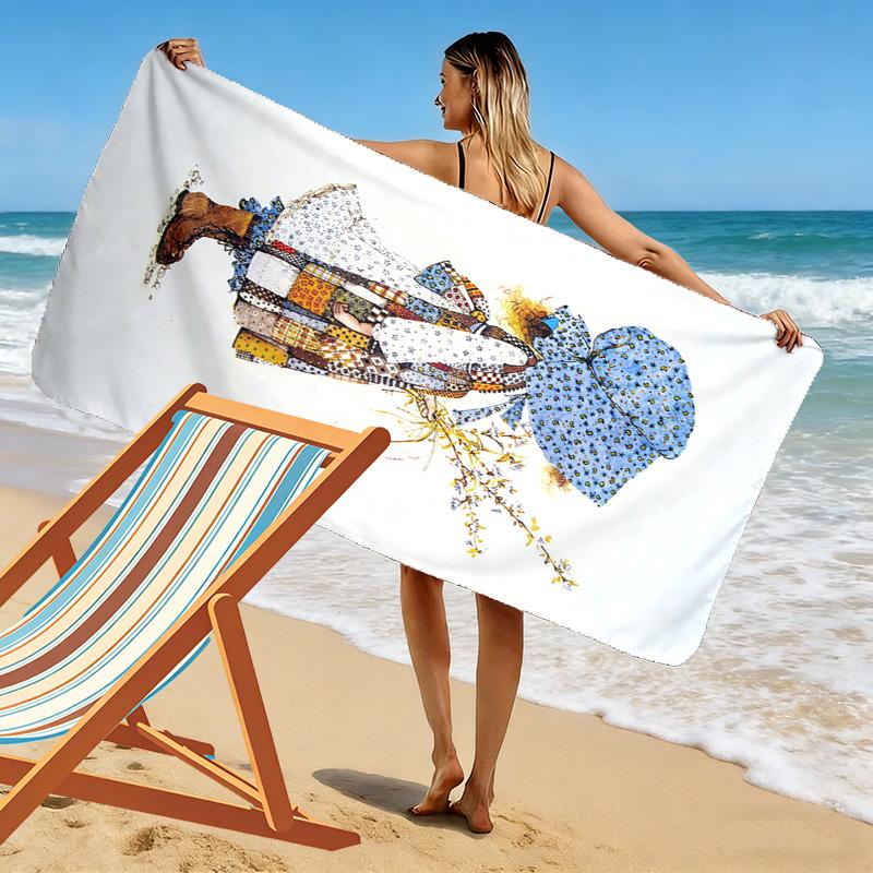 Sarah Kay Print Beach Towel, Large Soft Quick Dry Towel for Beach Camping Swimming