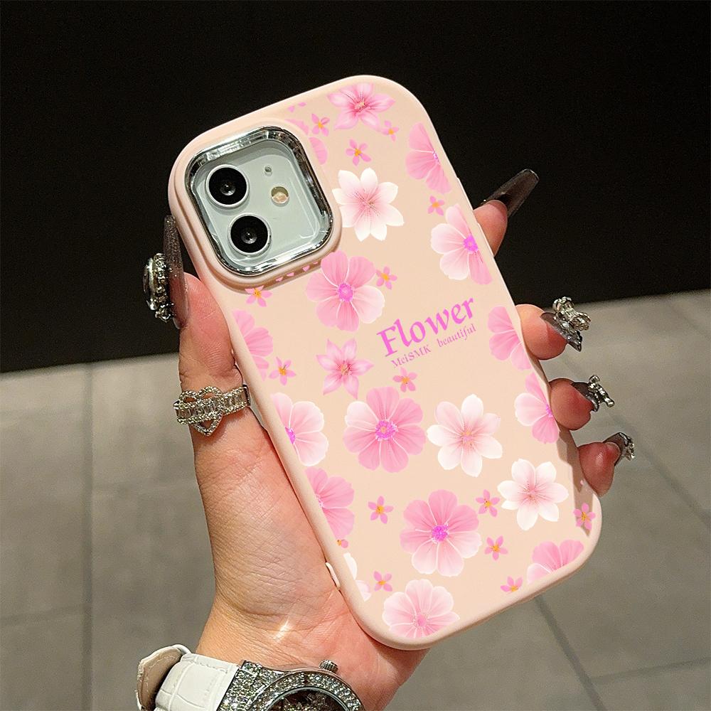 Solid Color Silver Edge Lens Soft Liquid Silicone Shockproof Phone Case for iPhone Samsung Huawei Honor Xiaomi Redmi OPPO Realme Vivo Infinix Tecno