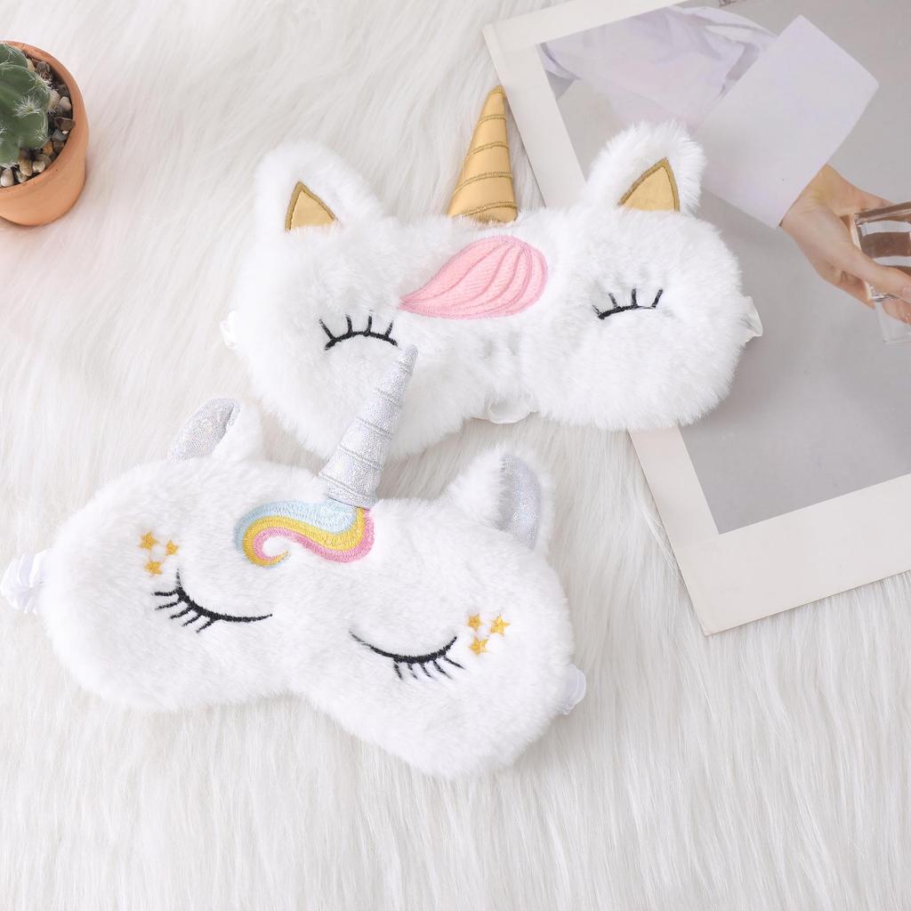 Korean Cute Unicorn Plush Gradient Sleep Eye Mask