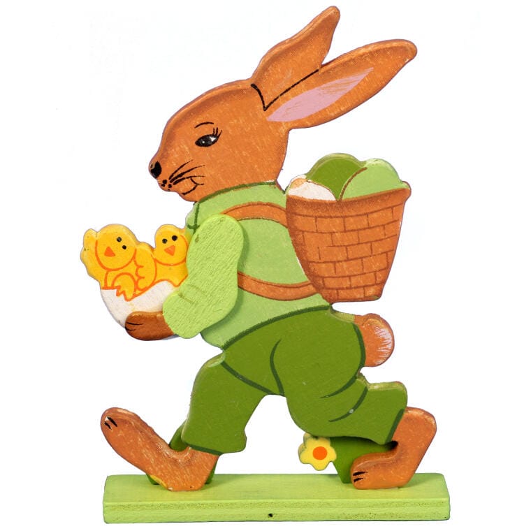Hare with chicks wooden decoration 15CM