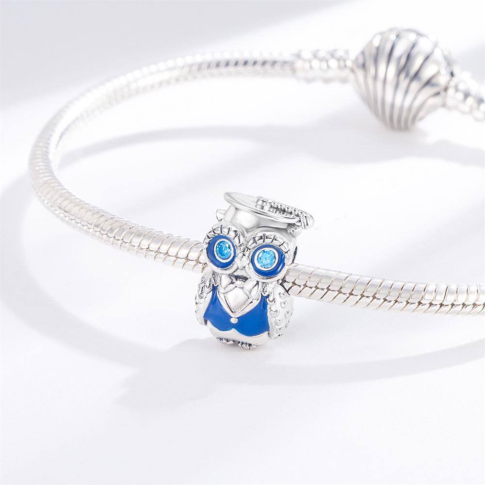 Graduation Wisdom Owl Beaded Bracelet Necklace - DIY Loose Bead Accessories