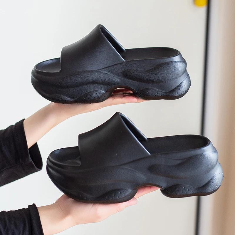 Fashion Candy Color Chunky Platform Slippers Women Summer Thick Bottom Non-Slip Beach Slides Woman Comfort Soft Sole Flip Flops Female