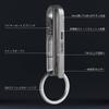 KM03 Keychain Titanium Belt Carabiner Keychain Key Chain with Key Ring Belt Clip Titanium Key Simple Lightweight Waterproof Corrosion Resistant Silver
